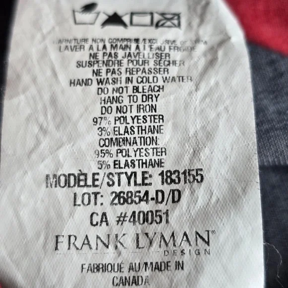 Frank Lyman Design Wide Leg Pants Woman Size 8 Red Black White Abstract Floral - Picture 4 of 11